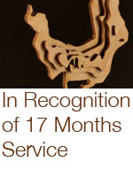 in recognition of 17 months service